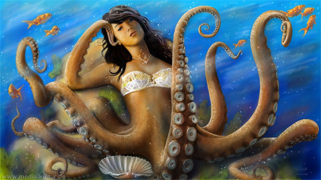 Computerkunst: Oktopus (Megan Fox)