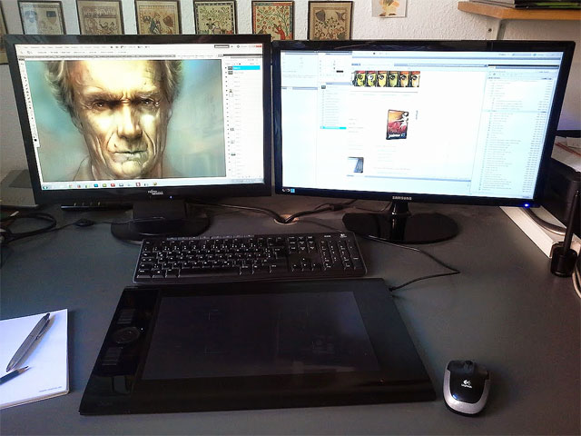 Grafiktablett am PC-Arbeitsplatz