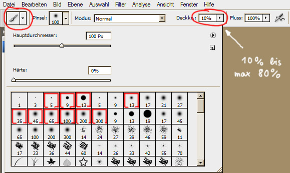 Photoshop-Pinsel: Auswahl und Einstellungen
